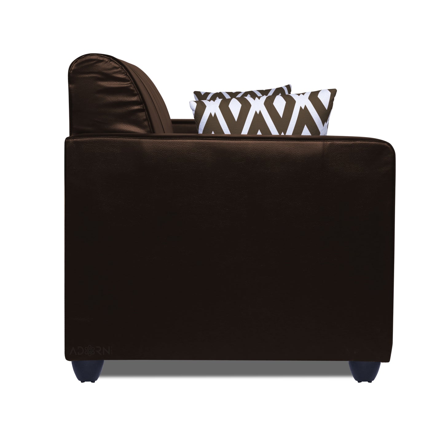 Adorn India Rio HighBack Leatherette 3+1+1 5 Seater Sofa Set (Brown) (3 Year Warranty)