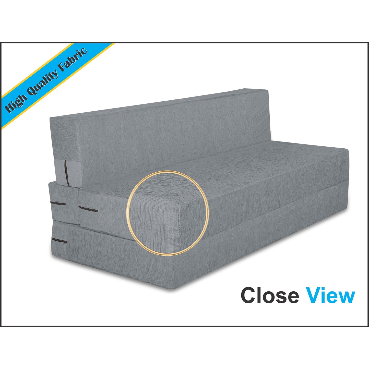 Adorn India Easy Treno 3 Seater Sofa Cum Bed Sit & Sleep Perfect for Guest, Colour Grey, 5'x6' (1 Year Warranty)