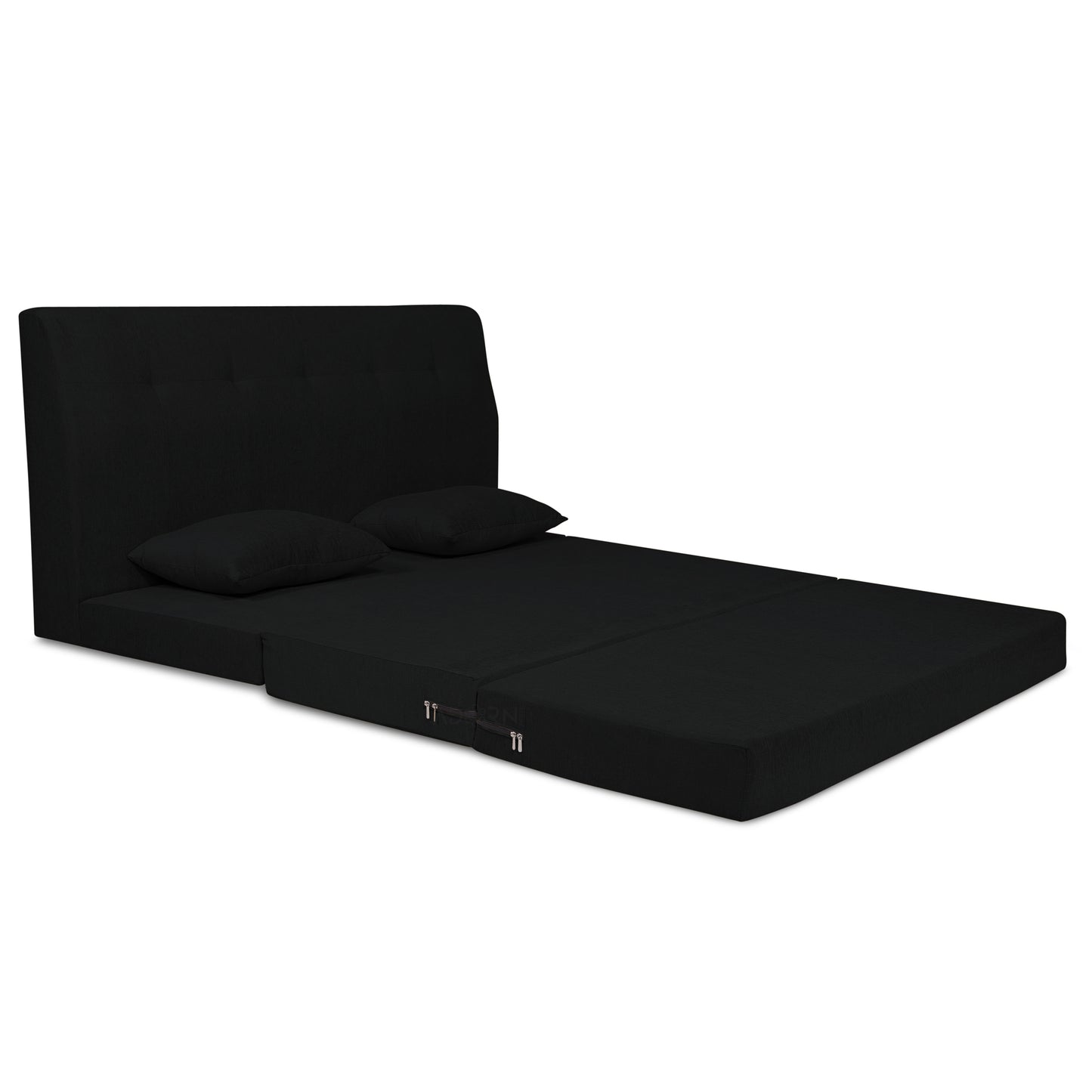Adorn India Easy Highback Three Seater Sofa Cum Bed Decent 6' x 6' (Black) (1 Year Warranty)