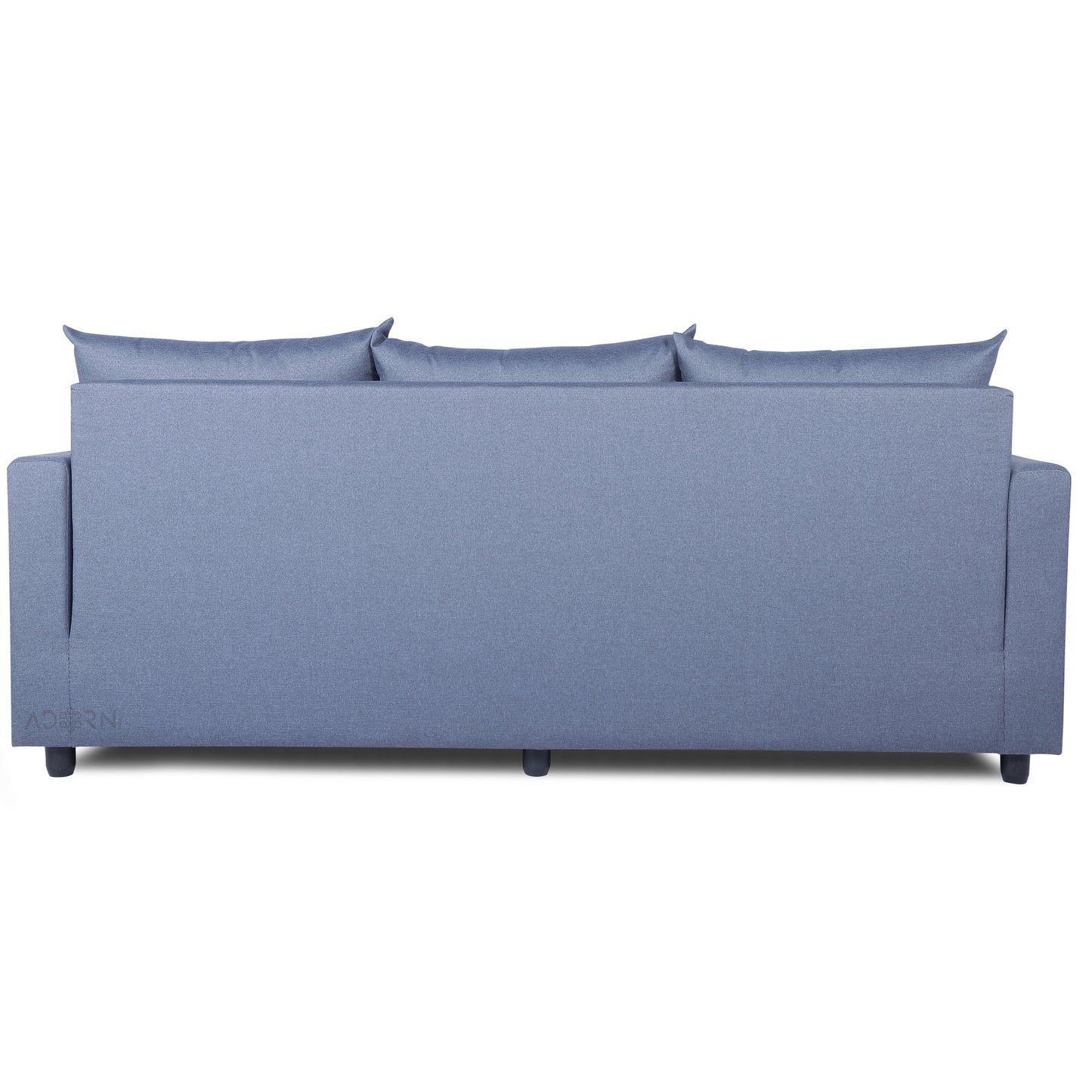 Adorn India Straight Line Three Seater Sofa(Dark Grey)