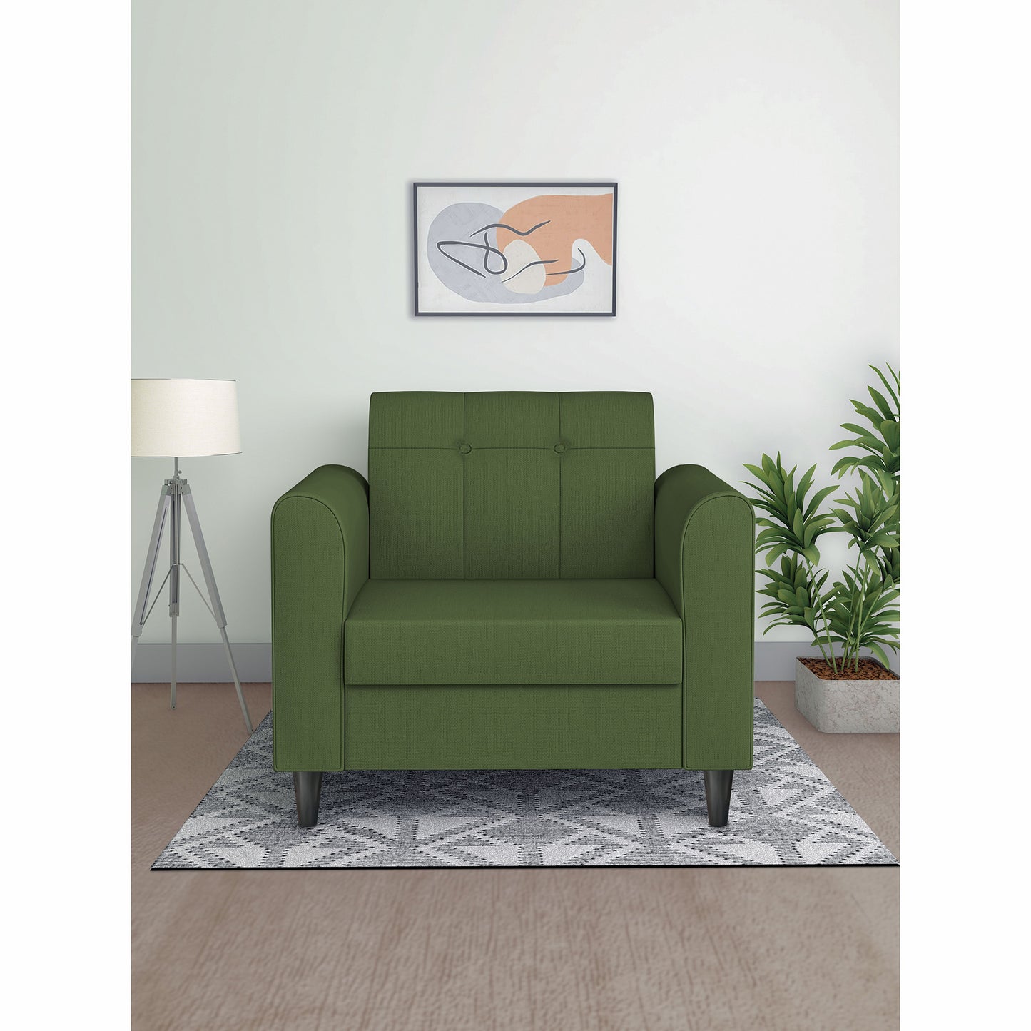 Adorn India Rio Elegant 1 Seater Sofa (3 Year Warranty)