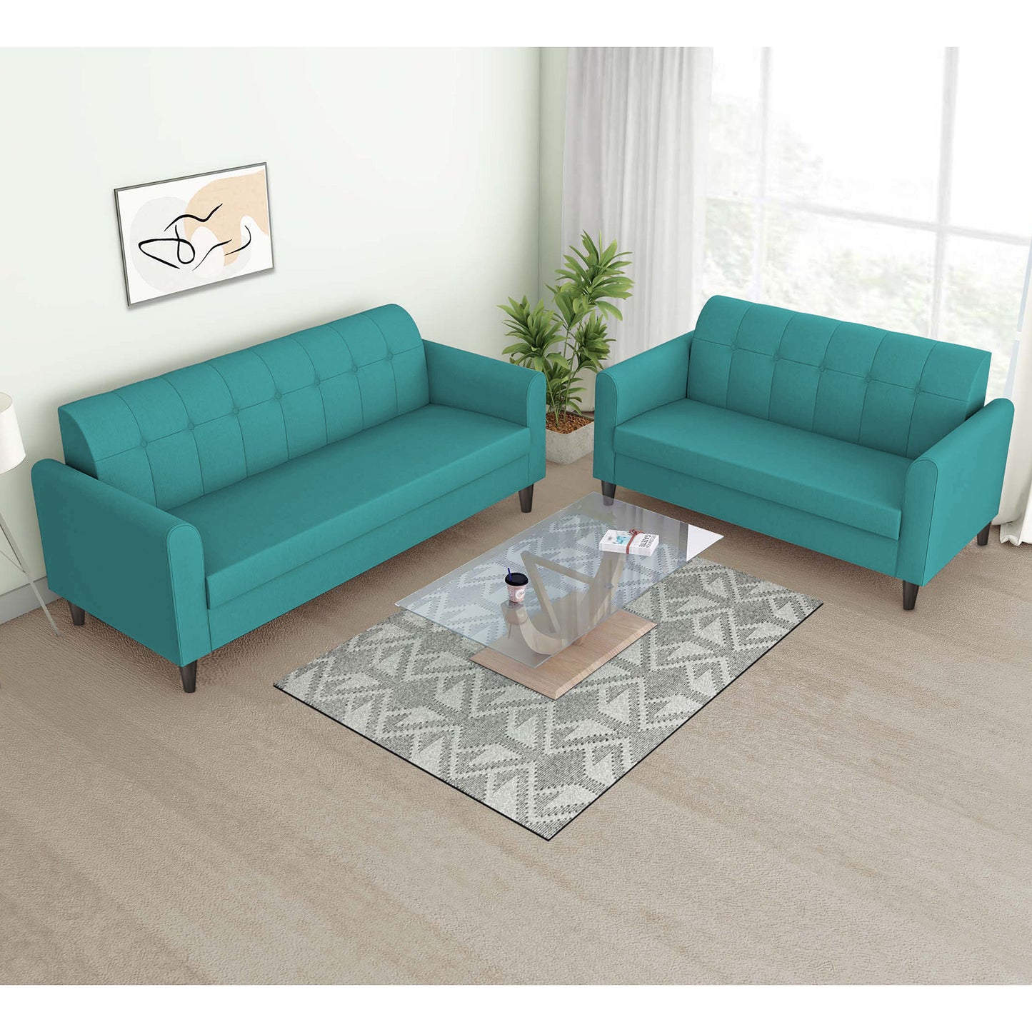 Adorn India Rio Elegant 3+2 5 Seater Sofa Set (3 Year Warranty)