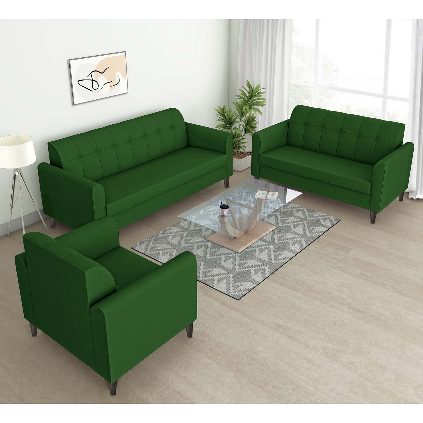 Adorn India Rio Elegant 3+2+1 6 Seater Sofa Set (3 Year Warranty)