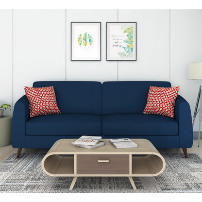 Adorn India Harlem 3 Seater Sofa (Blue) (3 Year Warranty)