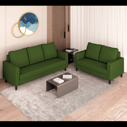 Adorn India Chandler Decent 3+2 5 Seater Sofa Set (Green) (3 Year Warranty)