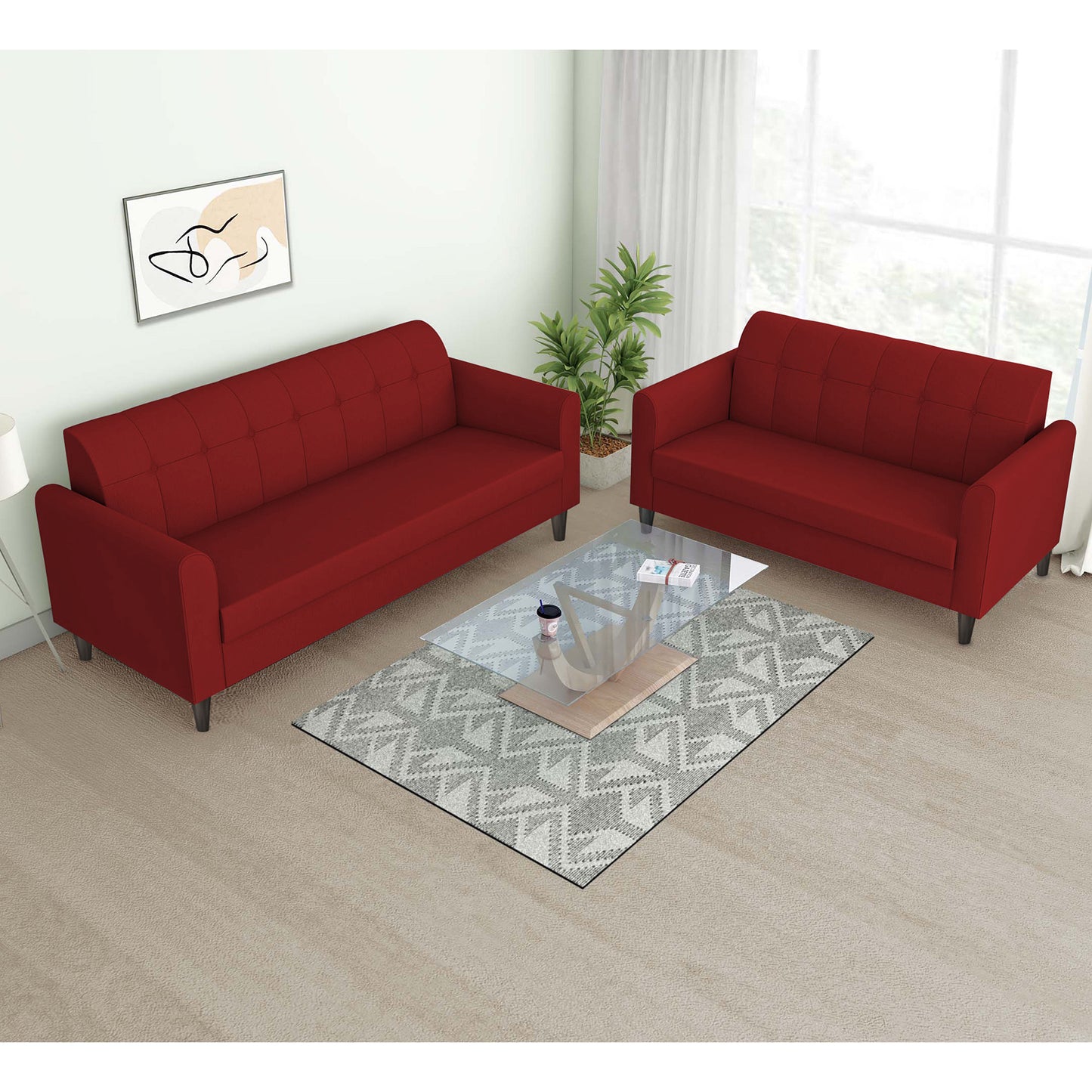 Adorn India Rio Elegant 3+2 5 Seater Sofa Set (3 Year Warranty)