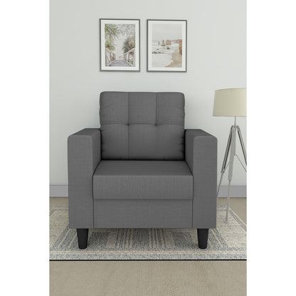Adorn India Darcy 1 Seater Sofa (Beige) (3 Year Warranty)