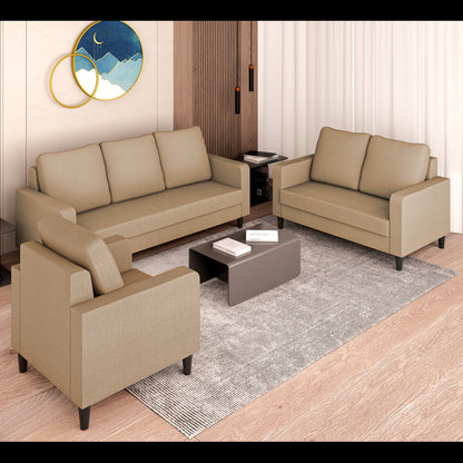 Adorn India Chandler Decent 3+2+1 6 Seater Sofa Set (Beige) (3 Year Warranty)