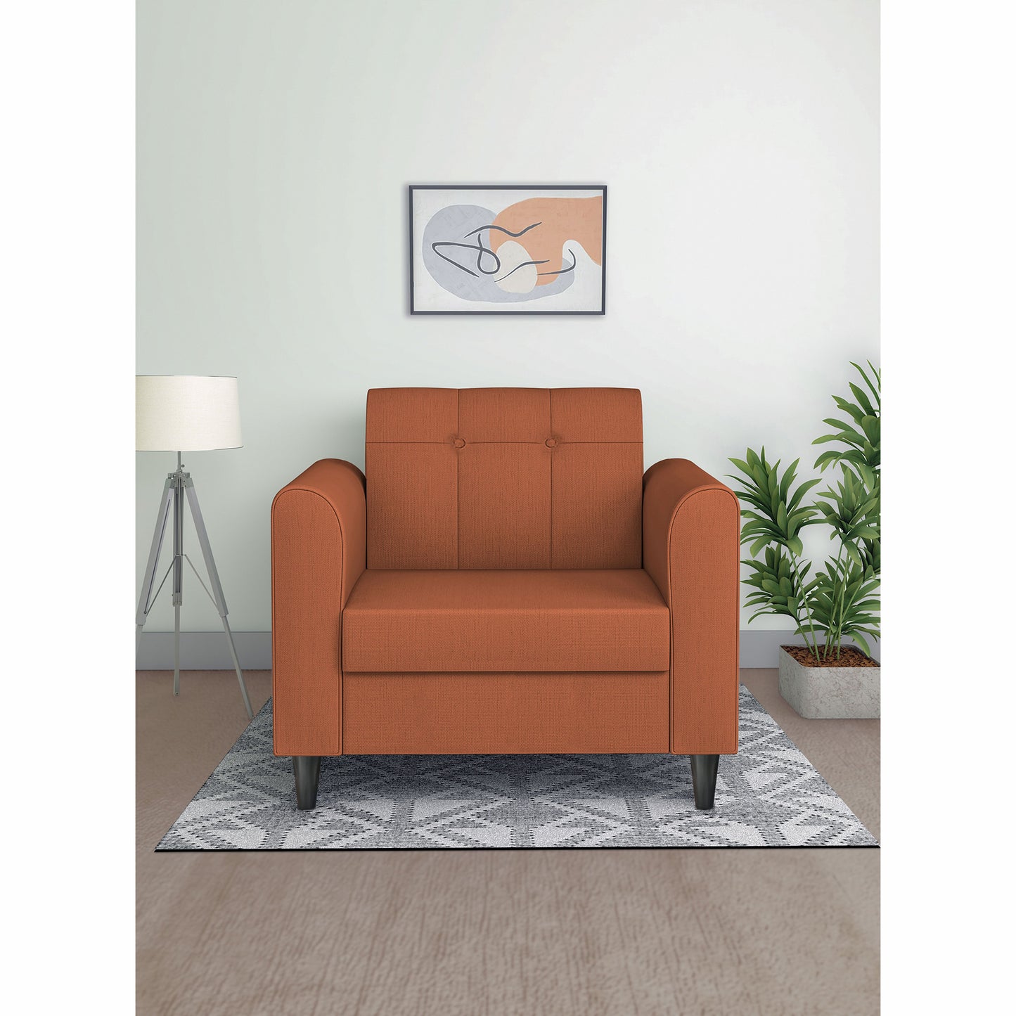 Adorn India Rio Elegant 1 Seater Sofa (3 Year Warranty)