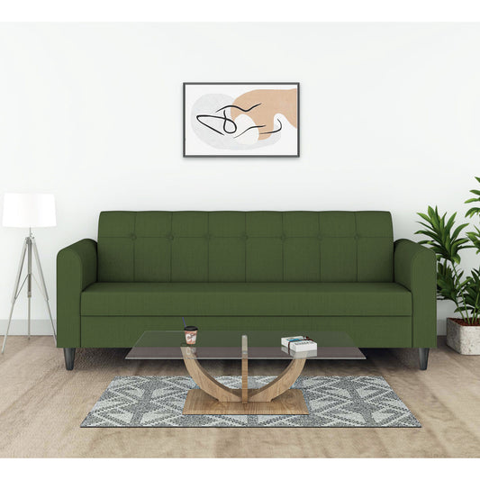 Adorn India Rio Elegant 3 Seater Sofa (Green) (3 Year Warranty)