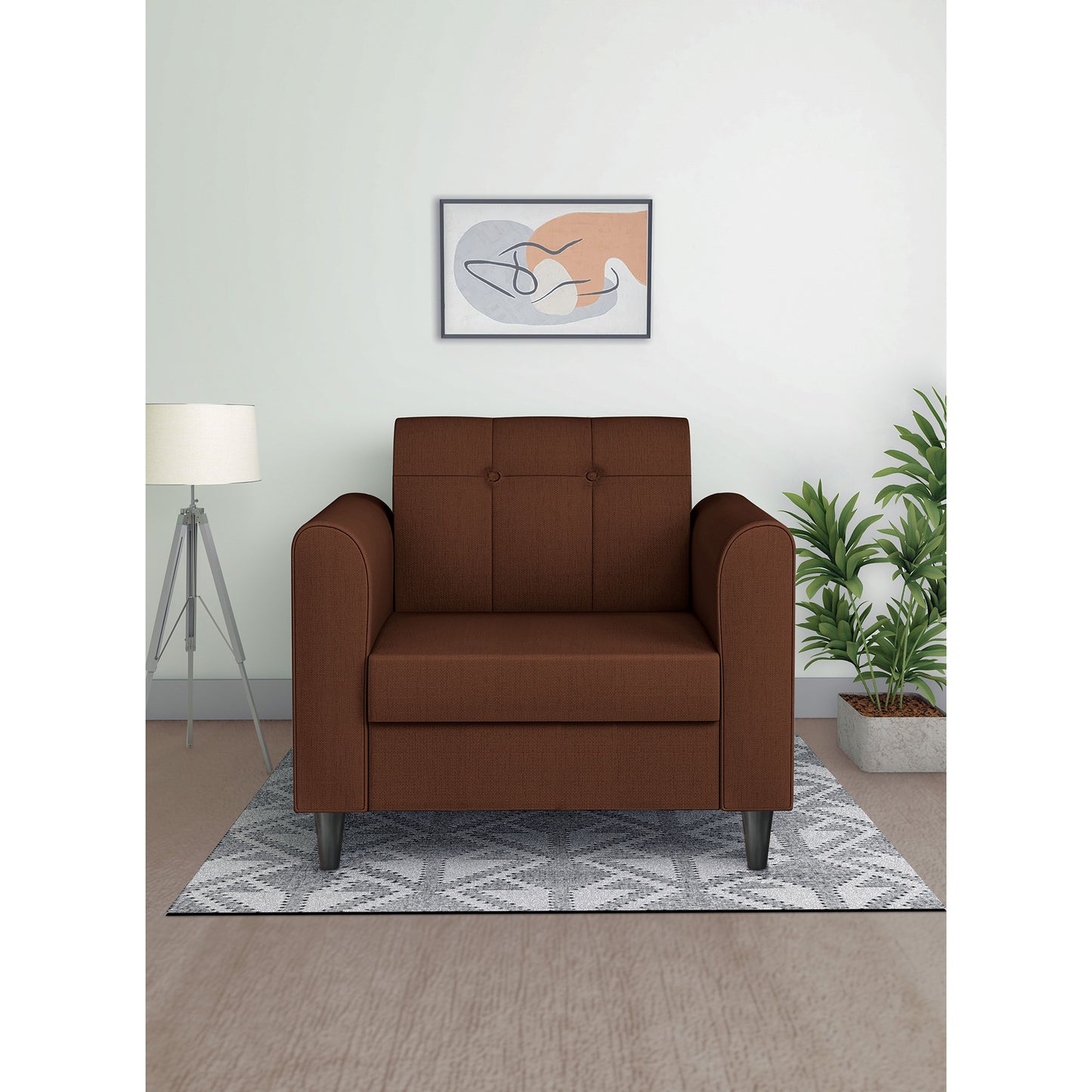 Adorn India Rio Elegant 1 Seater Sofa (3 Year Warranty)