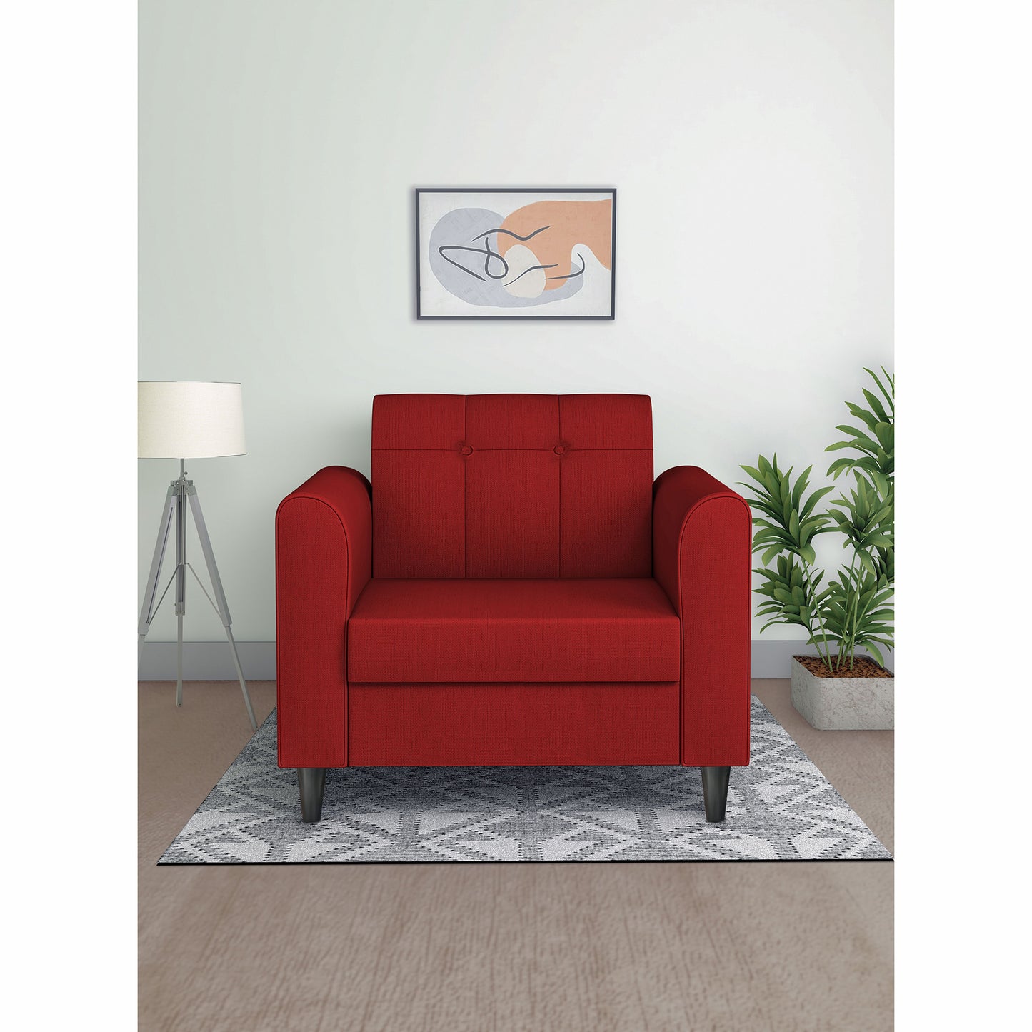 Adorn India Rio Elegant 1 Seater Sofa (3 Year Warranty)