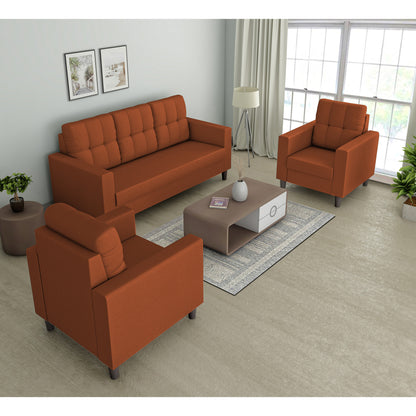 Adorn India Darcy 3+1+1 5 Seater Sofa Set (Beige) (3 Year Warranty)