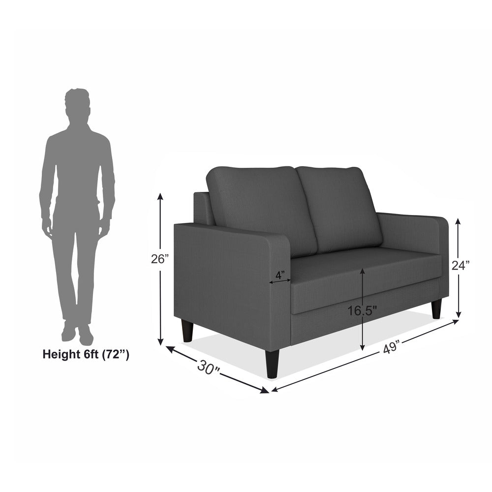 Adorn India Chandler Decent 2 Seater Sofa (Grey) (3 Year Warranty)
