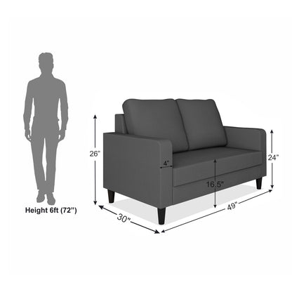 Adorn India Chandler Decent 2 Seater Sofa (Grey) (3 Year Warranty)