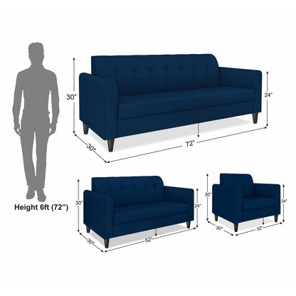 Adorn India Rio Elegant 3+2+1 6 Seater Sofa Set (3 Year Warranty)