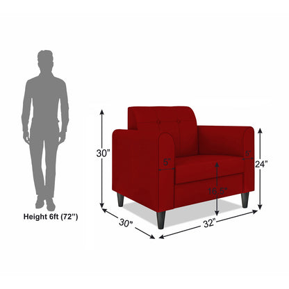 Adorn India Rio Elegant 1 Seater Sofa (3 Year Warranty)