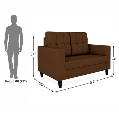 Adorn India Darcy 2 Seater Sofa (Beige) (3 Year Warranty)