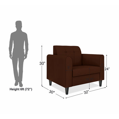 Adorn India Rio Elegant 1 Seater Sofa (3 Year Warranty)
