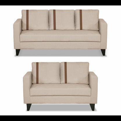 Adorn India Chandler Plus 3+2 5 Seater Sofa Set (Beige) (3 Year Warranty)