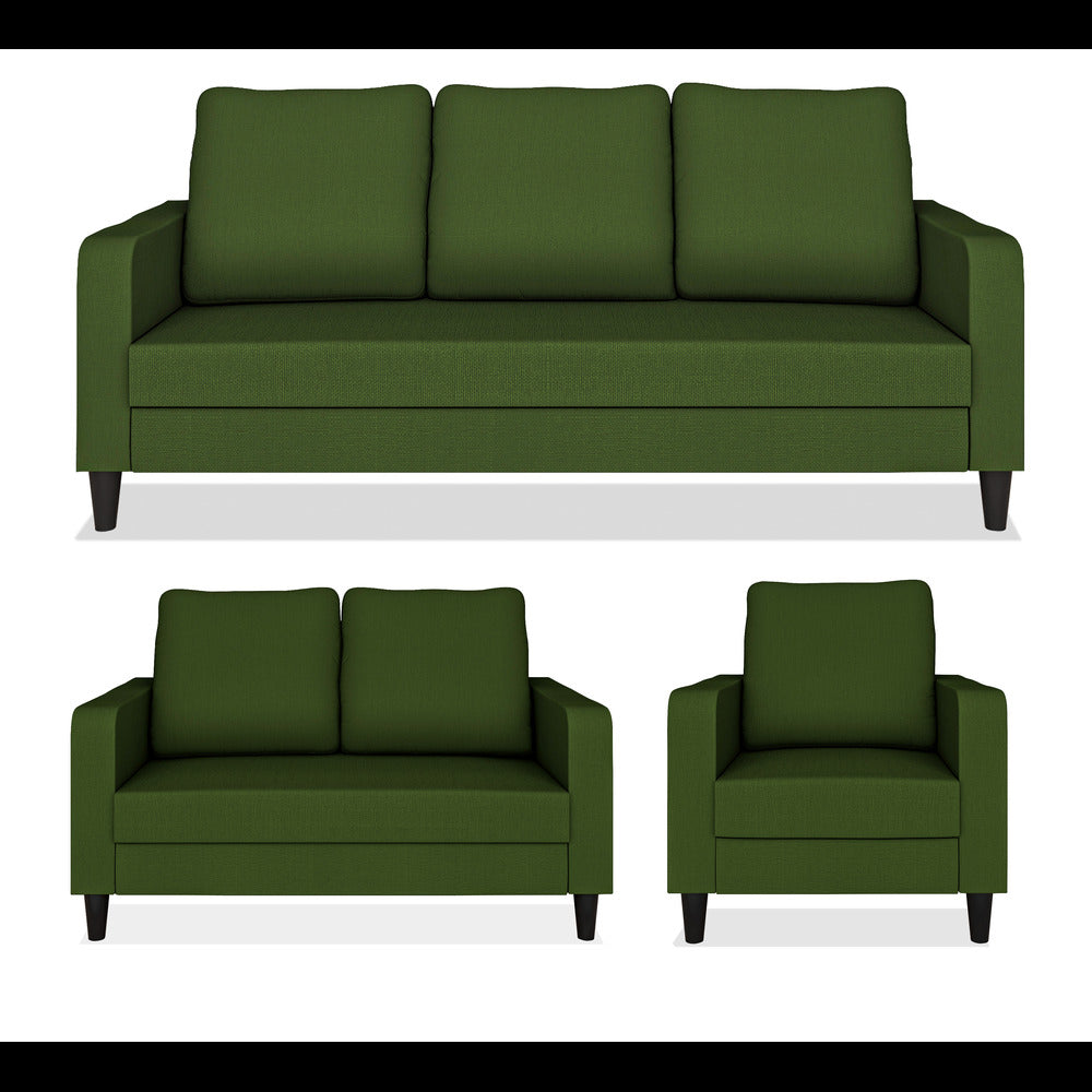 Adorn India Chandler Decent 3+2+1 6 Seater Sofa Set (Green) (3 Year Warranty)