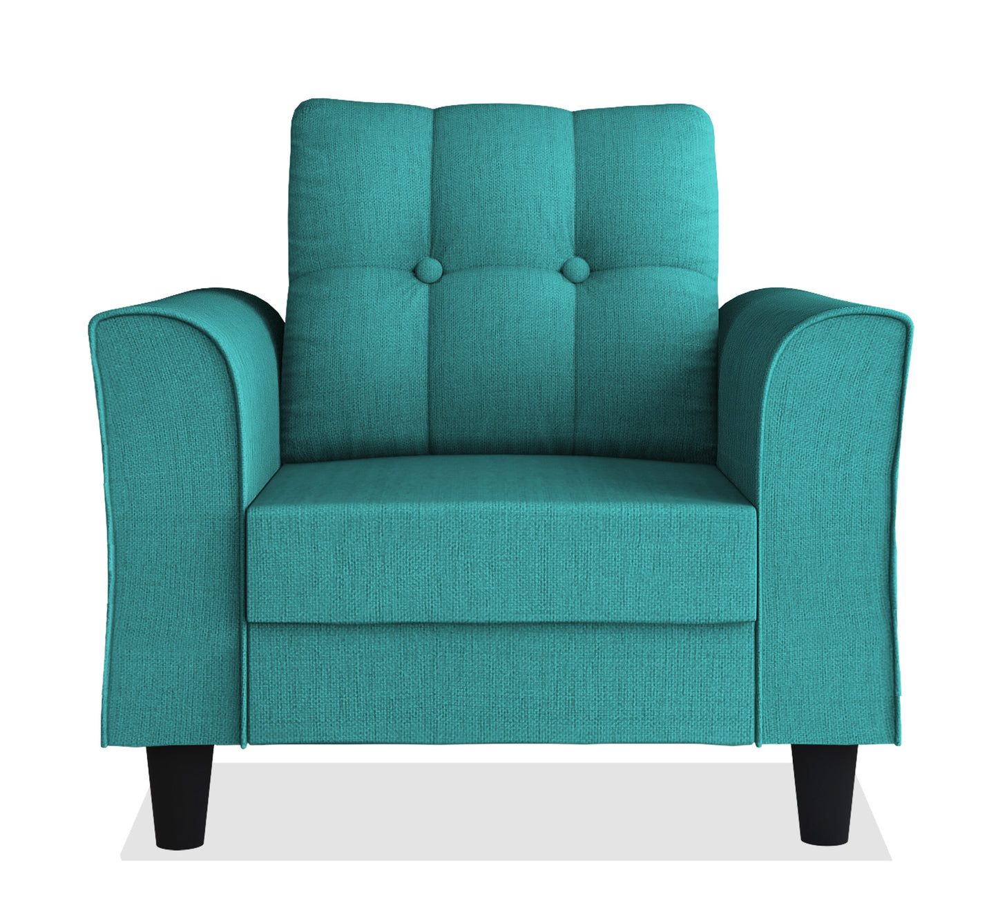 Adorn India Maddox Tufted 1 Seater Sofa (Aqua Blue) (3 Year Warranty)