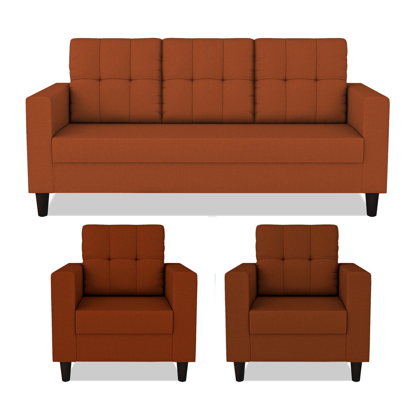 Adorn India Darcy 3+1+1 5 Seater Sofa Set (Beige) (3 Year Warranty)