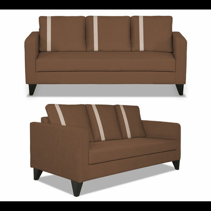 Adorn India Chandler Plus 3+2+1 6 Seater Sofa Set (Brown) (3 Year Warranty)