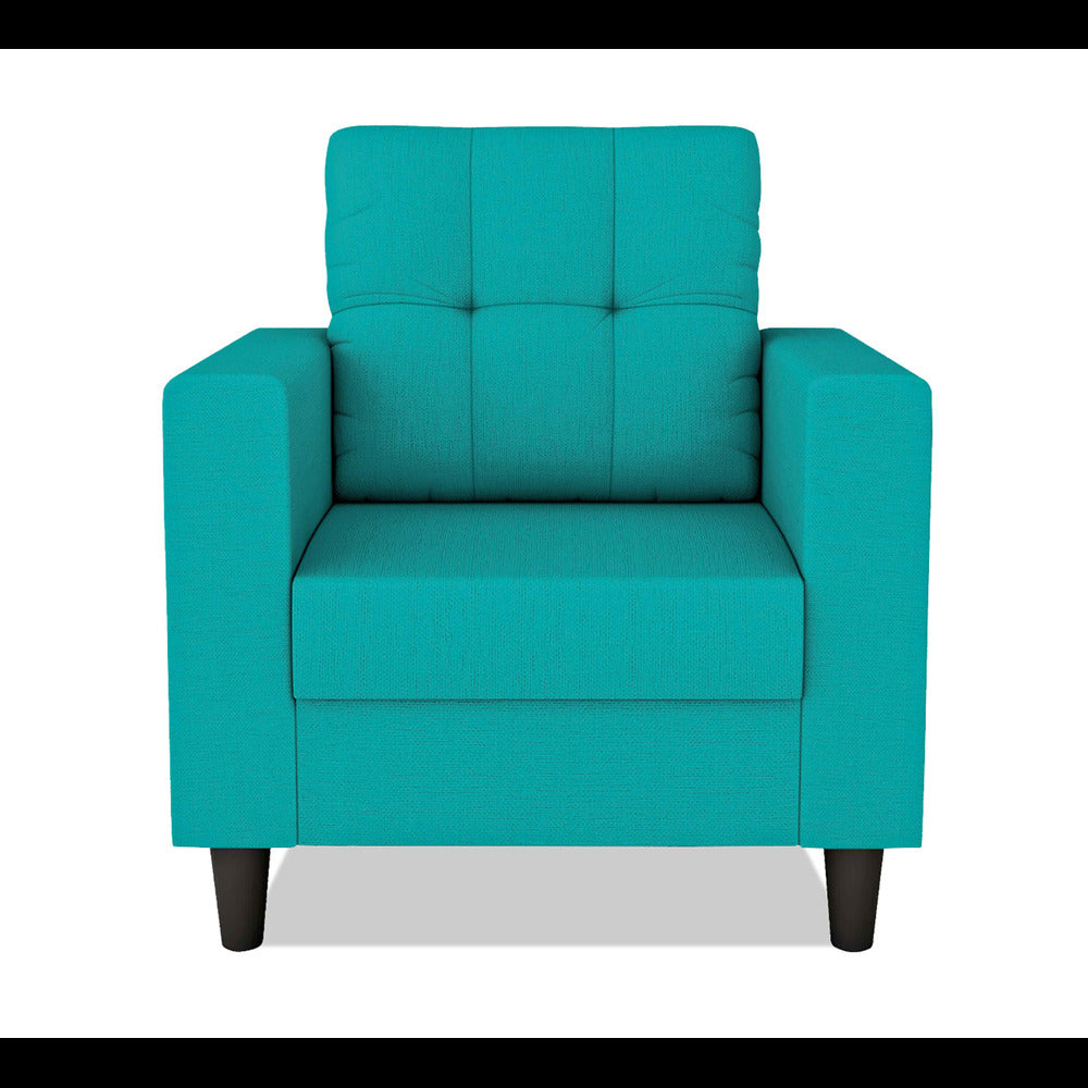 Adorn India Darcy 1 Seater Sofa (Aqua Blue) (3 Year Warranty)