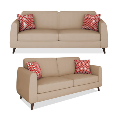 Adorn India Harlem 6 Seater 3+2+1 Fabric Sofa Set (Beige) (3 Year Warranty)