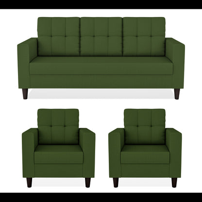 Adorn India Darcy 3+1+1 5 Seater Sofa Set (Green) (3 Year Warranty)