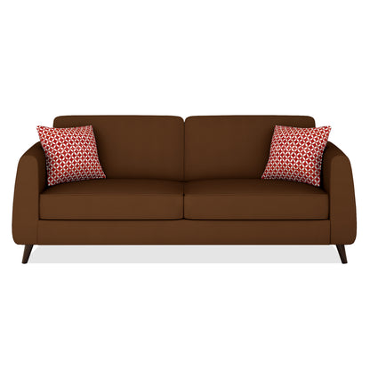 Adorn India Harlem 3 Seater Sofa (Brown)(3 Year Warranty)