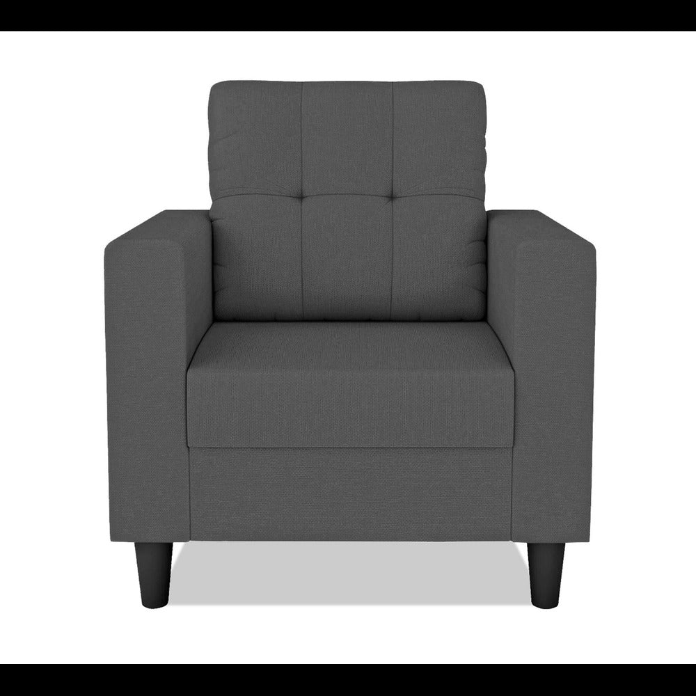 Adorn India Darcy 1 Seater Sofa (Grey) (3 Year Warranty)