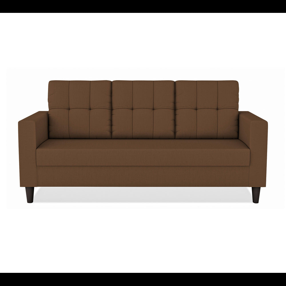 Adorn India Darcy 3 Seater Sofa (Brown) (3 Year Warranty)