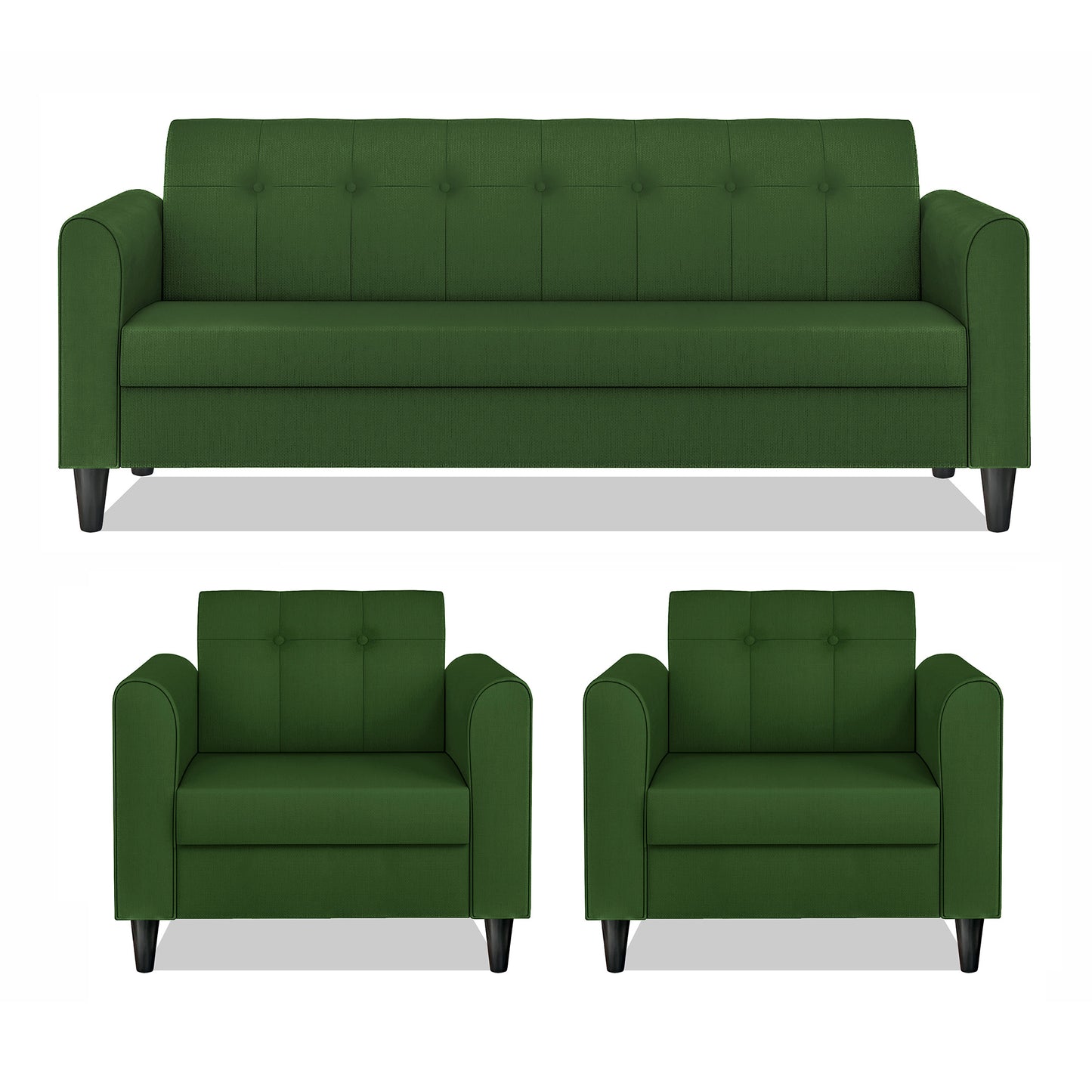 Adorn India Wood Rio Elegant 3+1+1 5 Seater Sofa Set (3 Year Warranty)