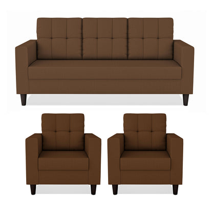 Adorn India Darcy 3+1+1 5 Seater Sofa Set (Beige) (3 Year Warranty)