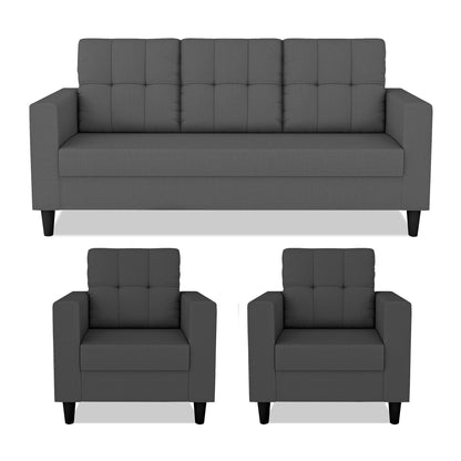 Adorn India Darcy 3+1+1 5 Seater Sofa Set (Beige) (3 Year Warranty)