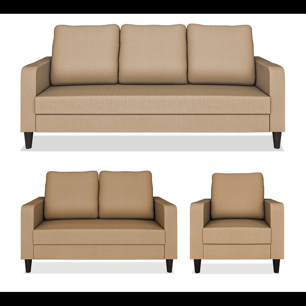 Adorn India Chandler Decent 3+2+1 6 Seater Sofa Set (Beige) (3 Year Warranty)