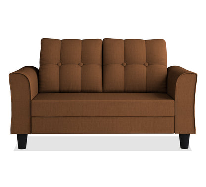Adorn India Maddox Tufted 2 Seater Sofa (Brown) (3 Year Warranty)