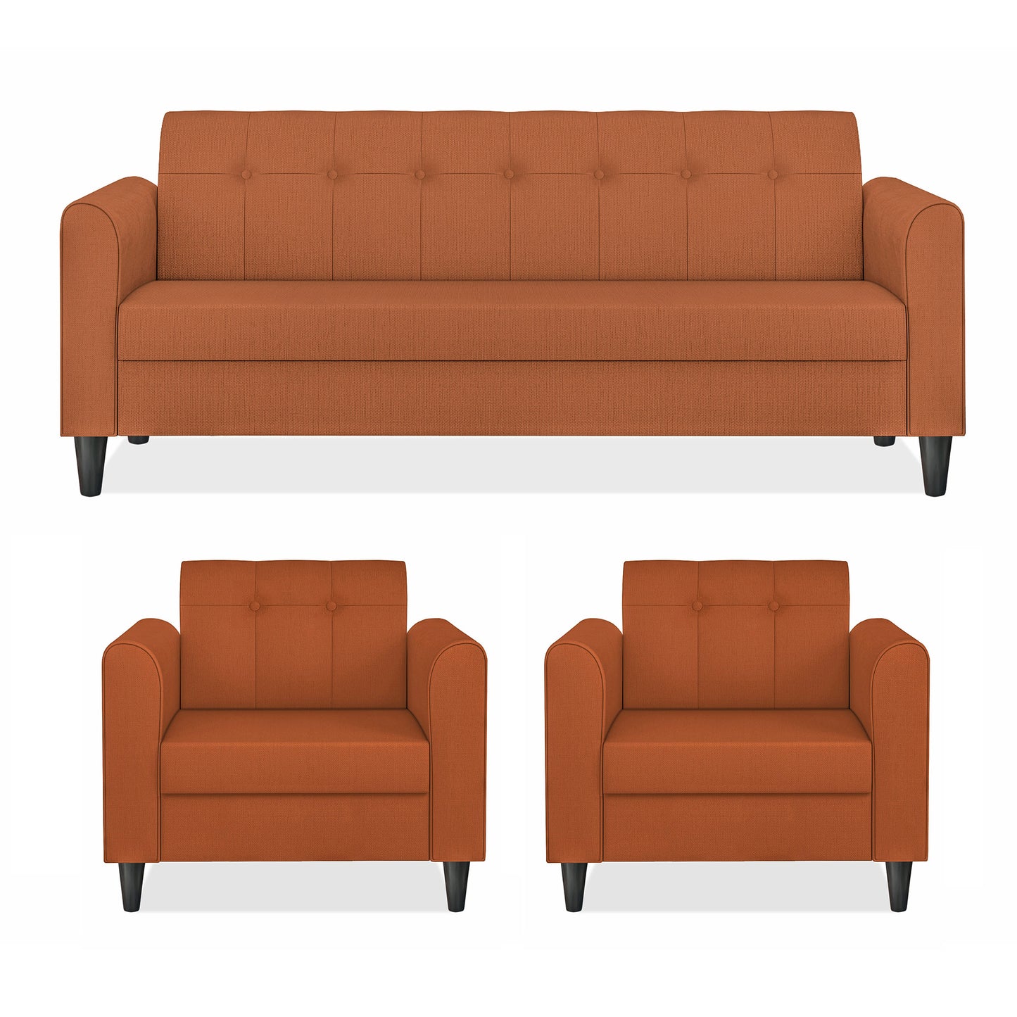 Adorn India Wood Rio Elegant 3+1+1 5 Seater Sofa Set (3 Year Warranty)