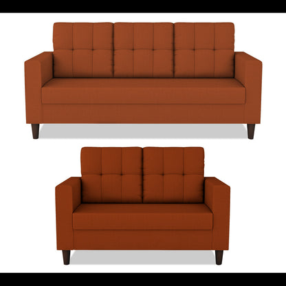 Adorn India Darcy 3+2 5 Seater Sofa Set (Rust)(3 Year Warranty)