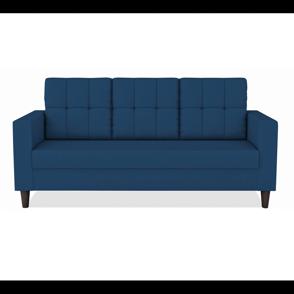 Adorn India Darcy 3 Seater Sofa (Blue) (3 Year Warranty)