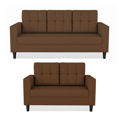 Adorn India Darcy 3+2 5 Seater Sofa Set (Beige) (3 Year Warranty)