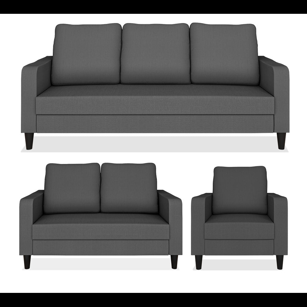 Adorn India Chandler Decent 3+2+1 6 Seater Sofa Set (Grey) (3 Year Warranty)
