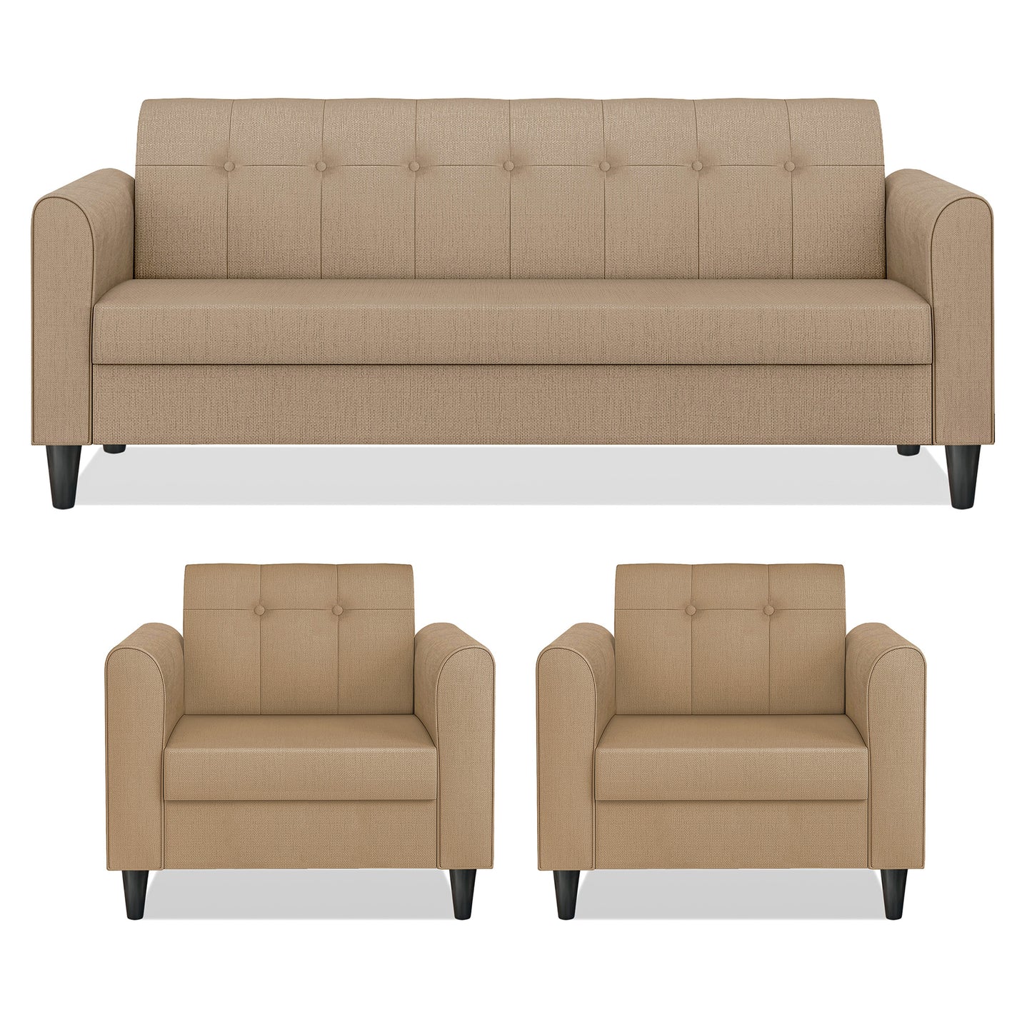 Adorn India Wood Rio Elegant 3+1+1 5 Seater Sofa Set (3 Year Warranty)