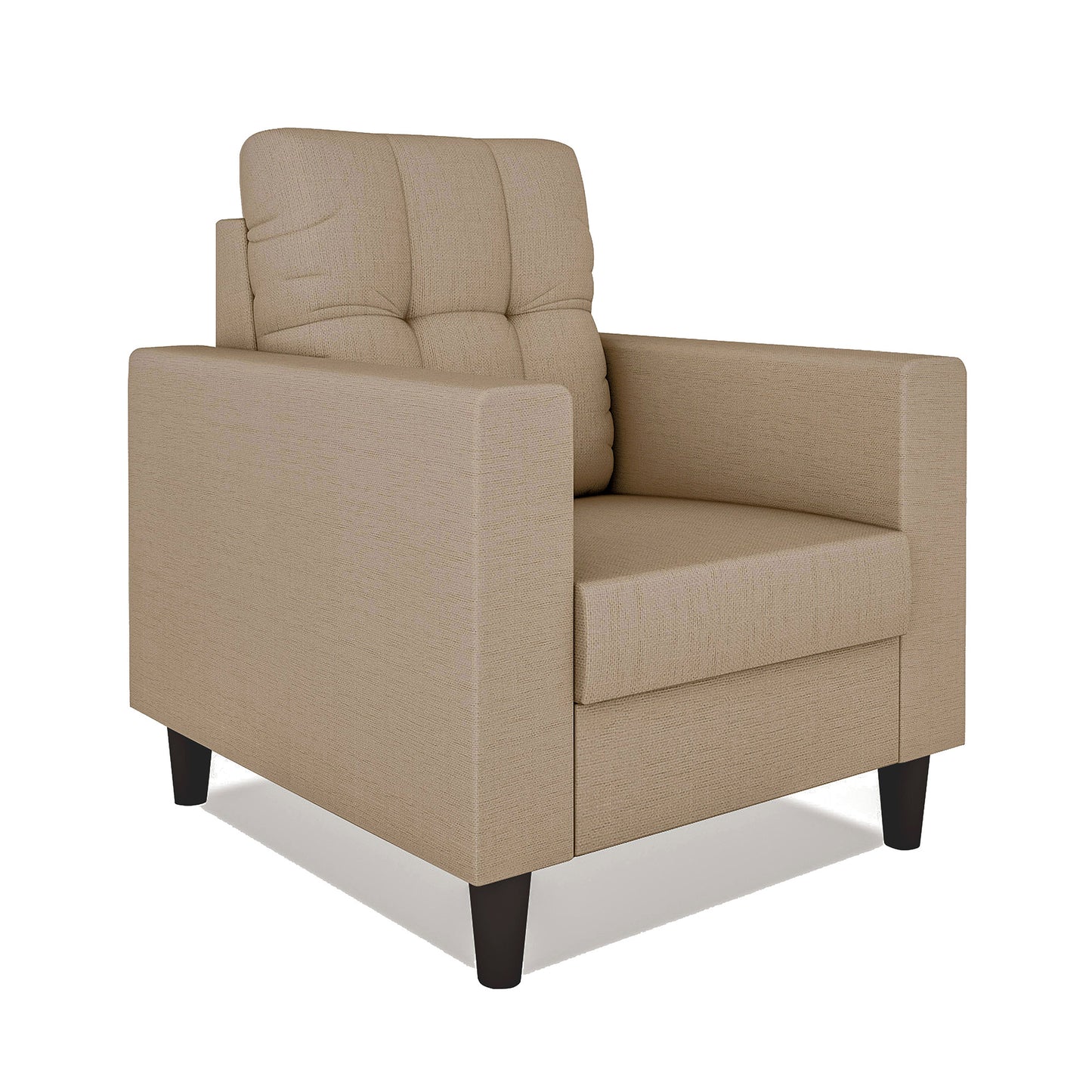 Adorn India Darcy 1 Seater Sofa (Beige) (3 Year Warranty)