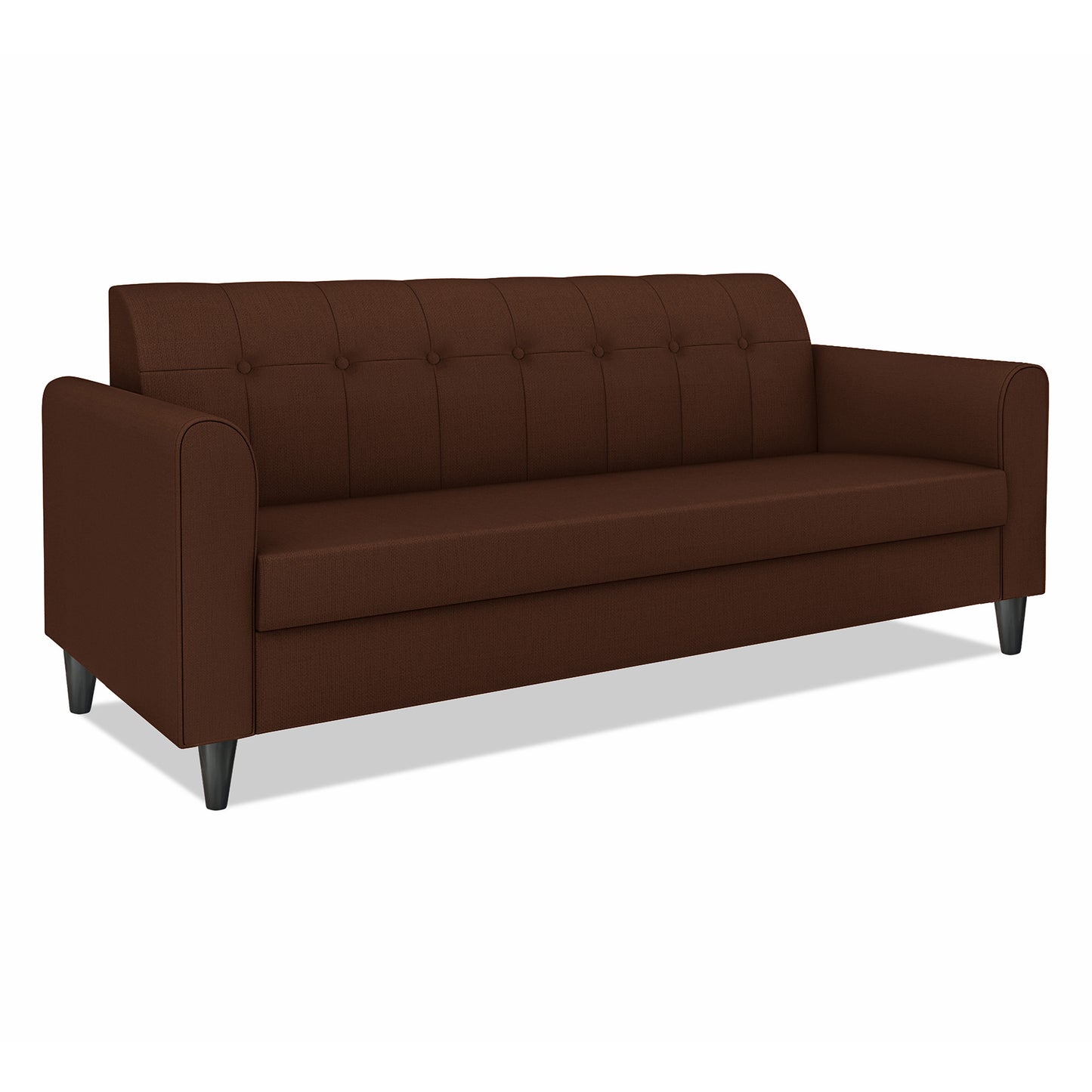 Adorn India Rio Elegant 3 Seater Sofa (Brown) (3 Year Warranty)