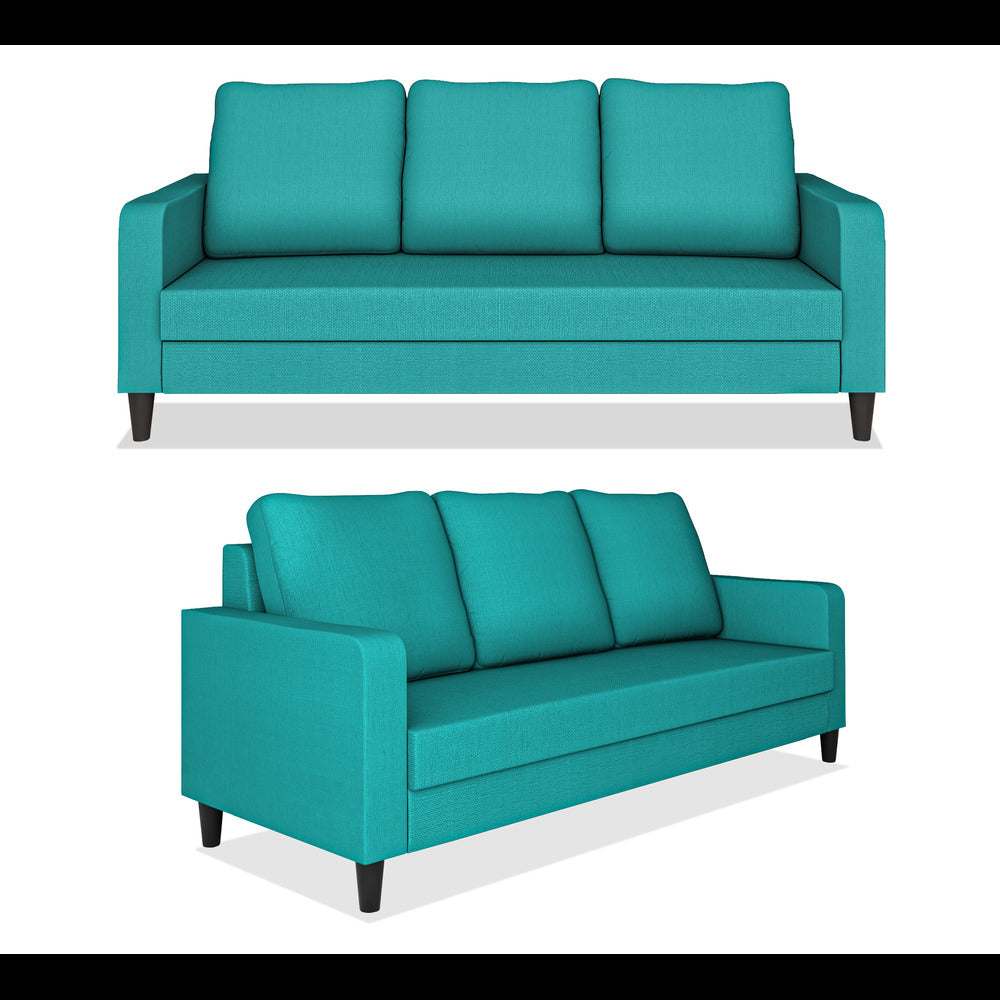 Adorn India Chandler Decent 3+2 5 Seater Sofa Set (Aqua Blue) (3 Year Warranty)