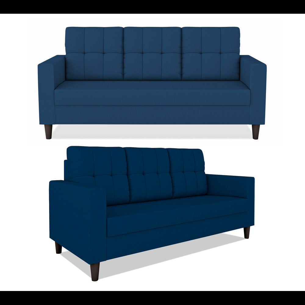 Adorn India Darcy 3+1+1 5 Seater Sofa Set (Blue) (3 Year Warranty)