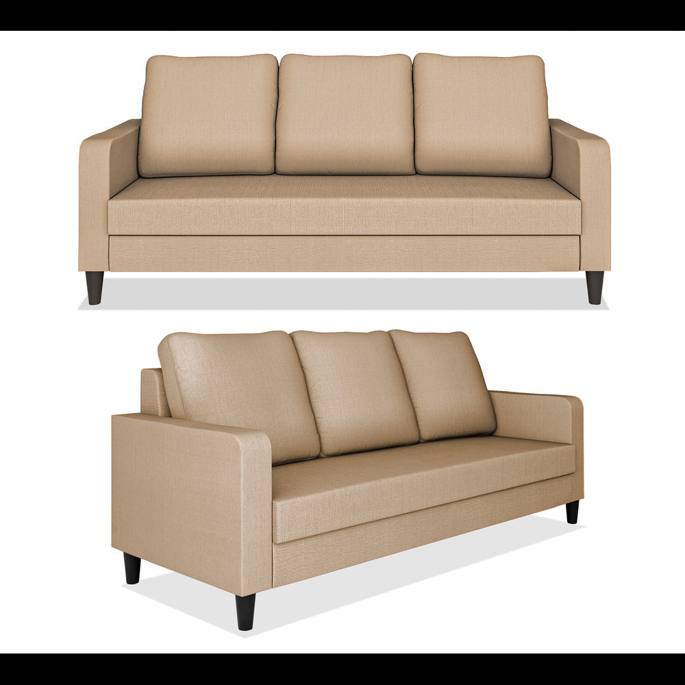 Adorn India Chandler Decent 3+2+1 6 Seater Sofa Set (Beige) (3 Year Warranty)